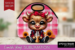 Highland Cow Lunch Bag - Summer Lunch Bug PNG Sublimation Product Image 1