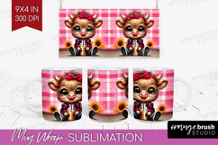 Highland Cow Mug Wrap - Summer Mug PNG Sublimation Product Image 1