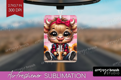 Highland Cow Air Freshener PNG - Summer PNG Sublimation Product Image 1