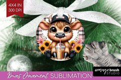 Highland Cow Ornament PNG - Summer PNG Sublimation Product Image 1