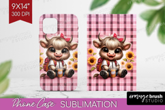 Highland Cow Phone Case PNG - Summer Case PNG Sublimation Product Image 1