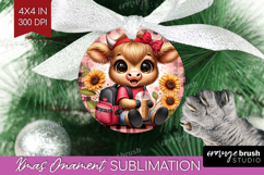 Highland Cow Ornament PNG - Summer PNG Sublimation Product Image 1