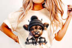 Cute Highland Cow Sublimation PNG, Funny Cow PNG, Heifer PNG Product Image 1