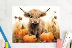 Highland Cow Tumbler Wrap JPG Fall Autumn Sublimation Product Image 2