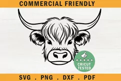 Highland Cow face svg, highland cow head svg, bison cow svg Product Image 1