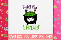 Baby is a Brewin' Halloween Maternity SVG Cut file Product Image 1