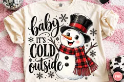 Baby It’s Cold Outside PNG, Snowman Png Product Image 1