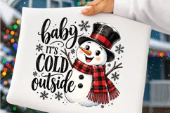 Baby It’s Cold Outside PNG, Snowman Png Product Image 3