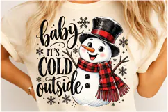 Baby It’s Cold Outside PNG, Snowman Png Product Image 4