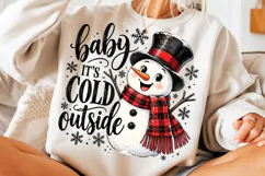 Baby It’s Cold Outside PNG, Snowman Png Product Image 5