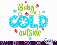 Colorful Christmas Svg Round Sign, Baby It's Cold Outside Product Image 2