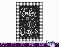 Baby It's Cold Outside Buffalo Plaid Christmas Farmhouse Svg Product Image 2