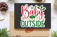 Baby It's Cold Outside Stickers SVG , Christmas SVG Design Product Image 2