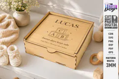 Baby Keepsake Memory Box Laser Cut | Wooden Storage Box SVG Product Image 1