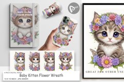 Digital Paper Baby Kitten Flower Wreath Product Image 1