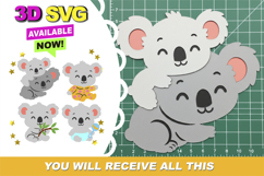Baby Koala 3D SVG Product Image 1