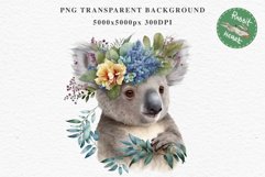 Baby Koala Forest Animals Clipart PNG Scrapbooking Nursery Art Image Watercolor  Transparent Print invitation shirt designs sublimation kids printable digital watercolor baby Koala floral, scrapbooking clipart, sublimation nursery drawing, forest animals