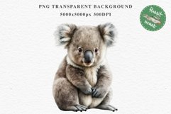 Baby Koala Forest Animals Clipart PNG Scrapbooking Nursery Art Image Watercolor  Transparent Print invitation shirt designs sublimation kids printable digital watercolor baby Koala floral, scrapbooking clipart, sublimation nursery drawing, forest animals