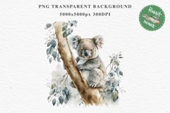 Baby Koala Forest Animals Clipart PNG Scrapbooking Nursery Art Image Watercolor  Transparent Print invitation shirt designs sublimation kids printable digital watercolor baby Koala floral, scrapbooking clipart, sublimation nursery drawing, forest animals