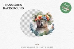 Baby Koala Forest Animals Clipart PNG Scrapbooking Nursery Art Image Watercolor  Transparent Print invitation shirt designs sublimation kids printable digital watercolor baby Koala floral, scrapbooking clipart, sublimation nursery drawing, forest animals