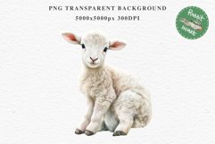 Baby Lamb Farm Animals Clipart PNG Scrapbooking Nursery Art Image Watercolor  Transparent Print invitation shirt designs sublimation kids printable digital