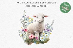 Baby Lamb Farm Animals Clipart PNG Scrapbooking Nursery Art Image Watercolor  Transparent Print invitation shirt designs sublimation kids printable digital