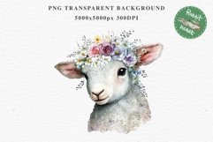 Baby Lamb Farm Animals Clipart PNG Scrapbooking Nursery Art Image Watercolor  Transparent Print invitation shirt designs sublimation kids printable digital