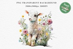 Baby Lamb Farm Animals Clipart PNG Scrapbooking Nursery Art Image Watercolor  Transparent Print invitation shirt designs sublimation kids printable digital