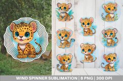 Baby Leopard Wind Spinner | Sublimation Spinner Design Product Image 1