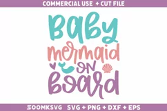 Baby Mermaid on board SVG | Mermaid SVG | Mermaid Quotes SVG Product Image 1
