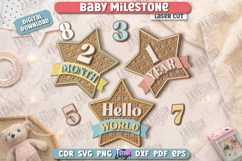 Baby Milestone Countdown Laser Cut | Baby Photo Props | CNC Product Image 1