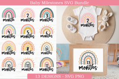 Baby Milestones SVG Bundle | Cute Newborn, Boy, Girl Designs Product Image 1