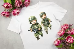 Baby Military Army Watercolor Sublimation Clipart Product Image 4