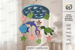 3D Baby Mobile Laser Cut. Nursery Decor SVG Product Image 1