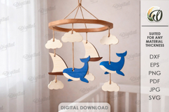 3D Baby Mobile Laser Cut. Nursery Decor SVG Product Image 1