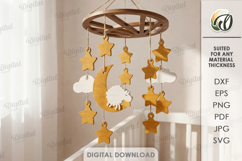 3D Baby Mobile Laser Cut. Nursery Decor SVG Product Image 1