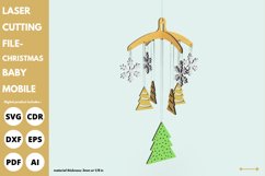 Baby mobile Tree & Snowflake Christmas svg laser cut file Product Image 1
