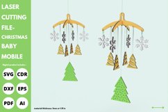 Baby mobile Tree & Snowflake Christmas svg laser cut file Product Image 2