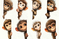 Baby Monkey Peeking 34 PNG 4k Clipart Transparent Background Product Image 3