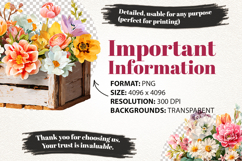 Boots with Flowers Clipart Bundle 40 PNG Transparent BG Product Image 6