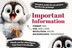 Baby Penguin Clipart Bundle 28 PNG Transparent BG Product Image 5