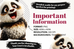 Happy Panda Clipart Bundle 27 PNG Transparent BG Product Image 5