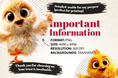 Cute Chick Clipart Bundle 28 PNG Animals Transparent BG Product Image 6