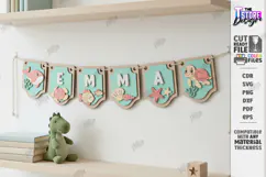 Baby Name Banner Laser Cut | Nursery Garland | Wall Decor Product Image 1