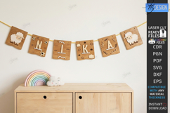 Baby Name Banner Laser Cut | Kids Room Wall Garland| Nursery Product Image 1