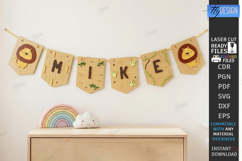 Baby Name Banner Laser Cut Bundle | Kids Room Wall Garland Product Image 11