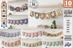 Baby Name Banner Laser Cut Bundle | Nursery Garlands Set SVG Product Image 1