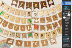 Baby Name Banner Laser Cut Bundle | Kids Room Wall Garland Product Image 1