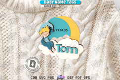 Baby Name Tag Laser Cut|3D Name Pin|Personalized Brooch SVG Product Image 1