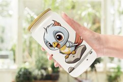 Baby Nightingale Illustration Glass Can Wraps Product Image 2